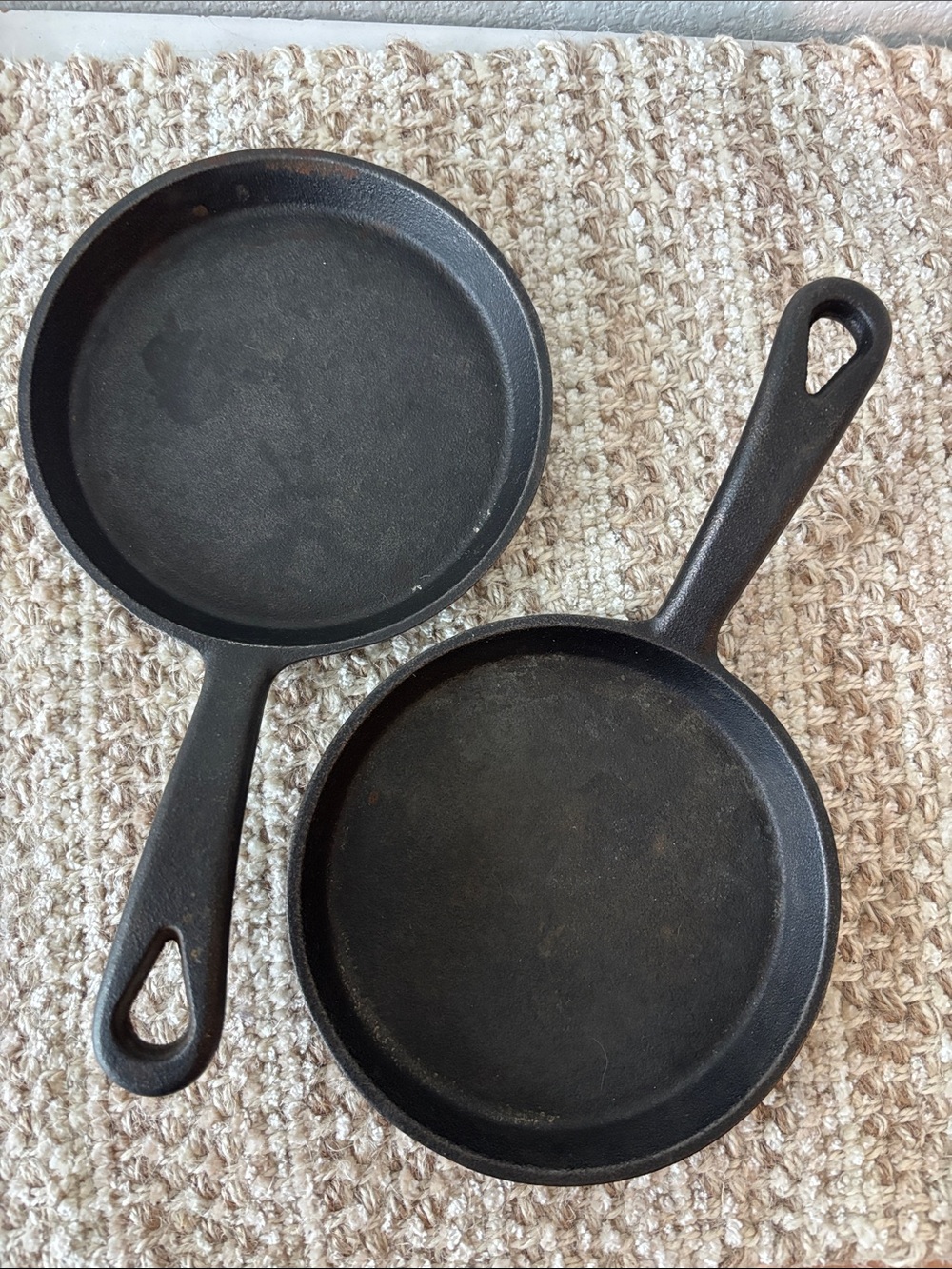 Classic Black Cast Iron Skillet - Set of 2